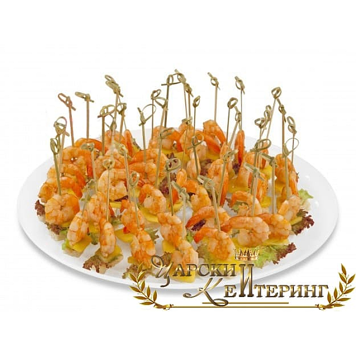 Канапе з тигровою креветкою