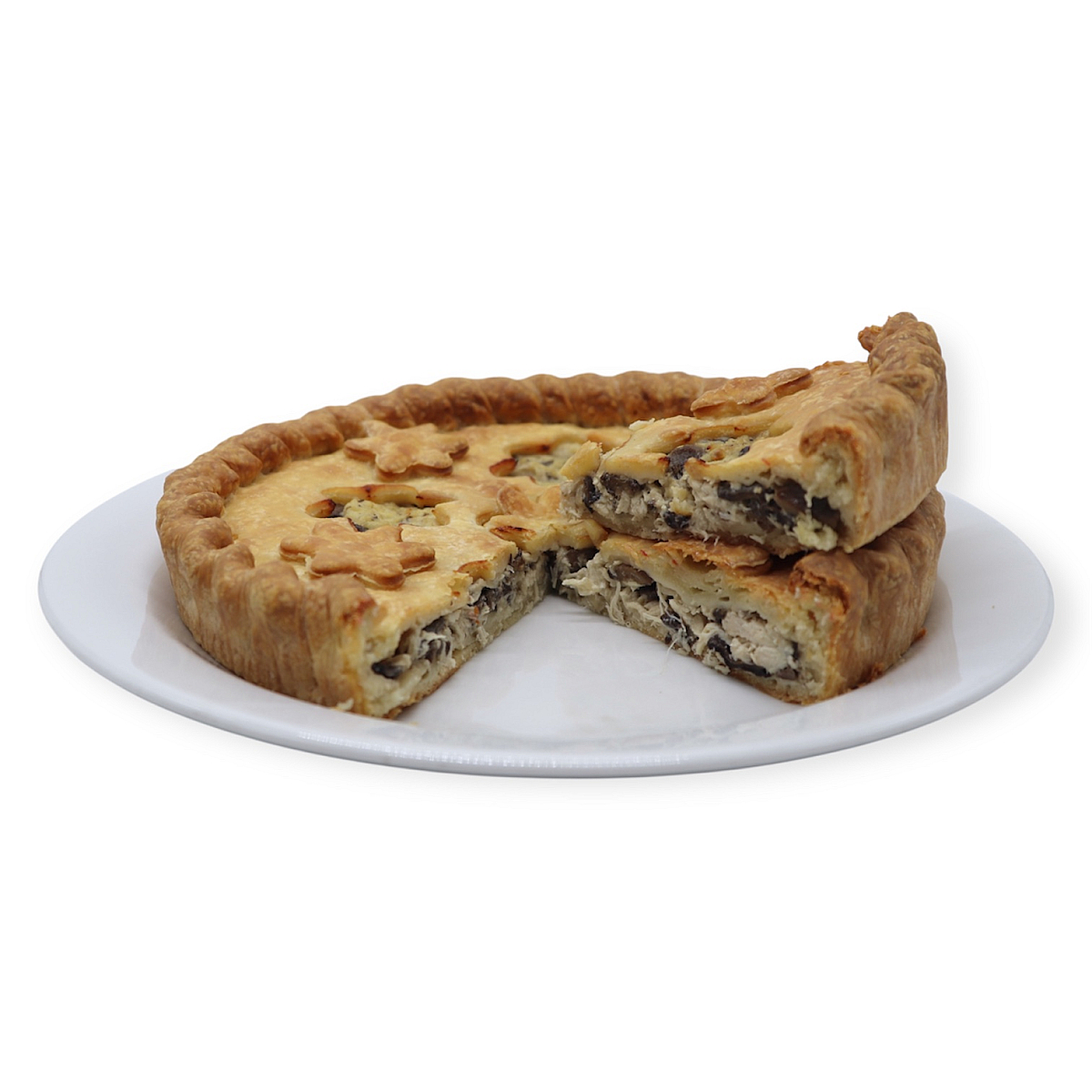 Листковий пиріг з куркою та грибами